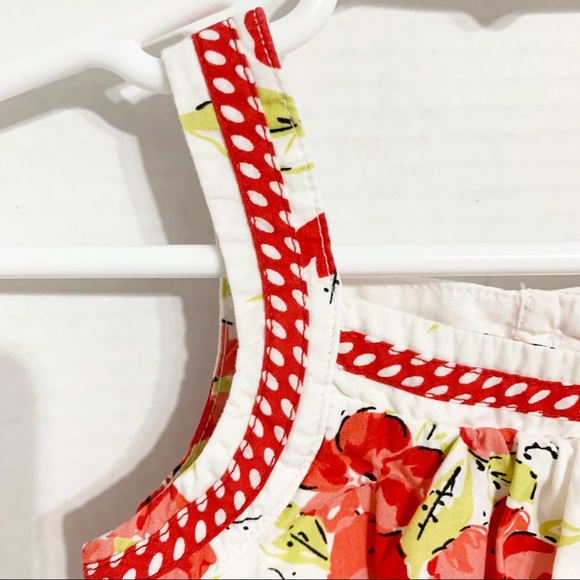 Janie and Jack Camellia Fully Lined 100% Cotton Floral Pattern Sleeveless Blouse - Picture 7 of 12